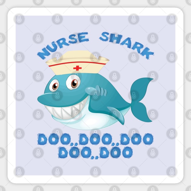 Nurse wife birthday shark doo doo doo funny women men gift Sticker by egygraphics